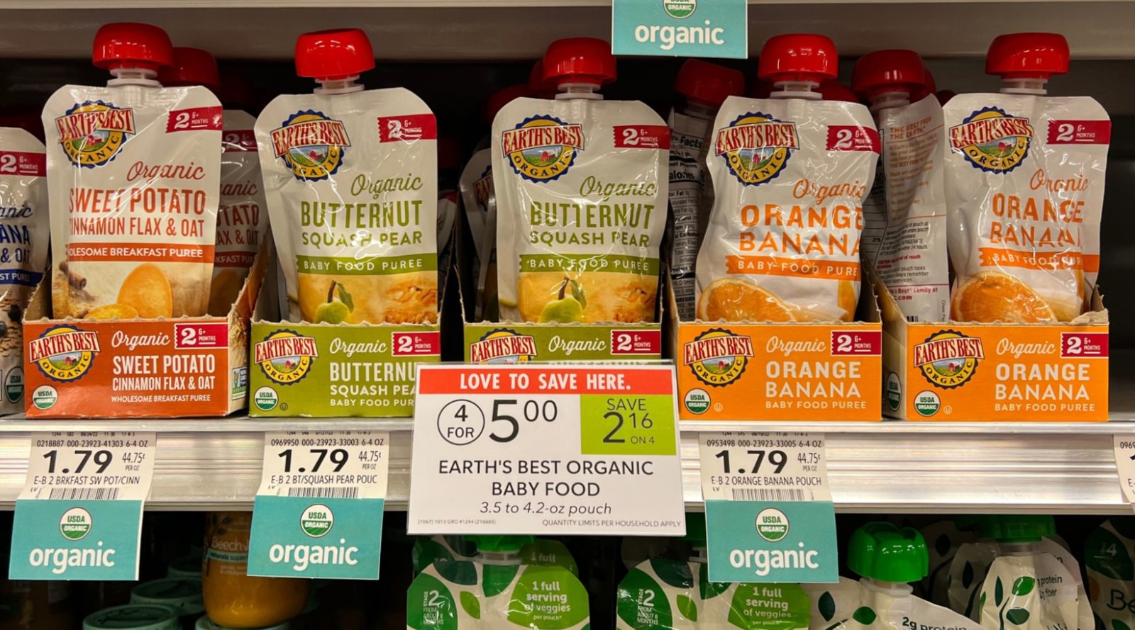 Earth’s Best Organic Baby Food As Low As 92¢ Per Pouch At Publix