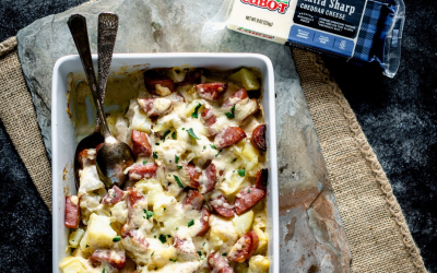 Recipes & Inspiration To Make Your Holiday Entertaining Easy & Delicious – Try This Cabot Cheesy Potato Sausage Casserole