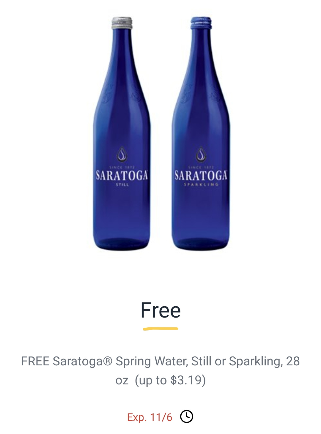 Saratoga Still Spring Water, Glass Water Bottle, 28 Oz