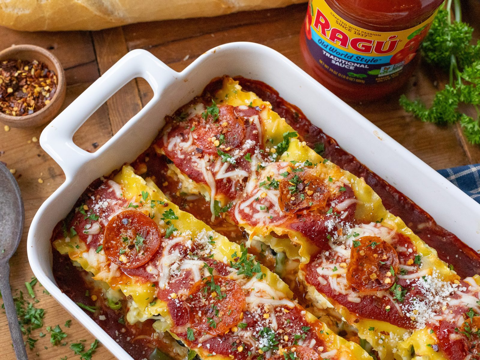 Loaded Pizza Lasagna Rollatini Perfect Meal For The BOGO Sale On RAGÚ