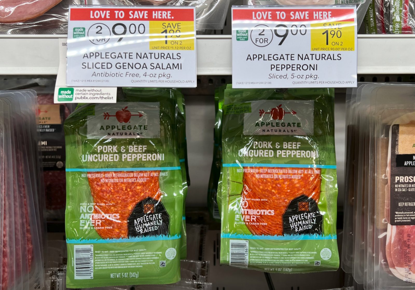 Applegate Genoa Salami or Pepperoni Just 3 At Publix (Plus Cheap Bacon