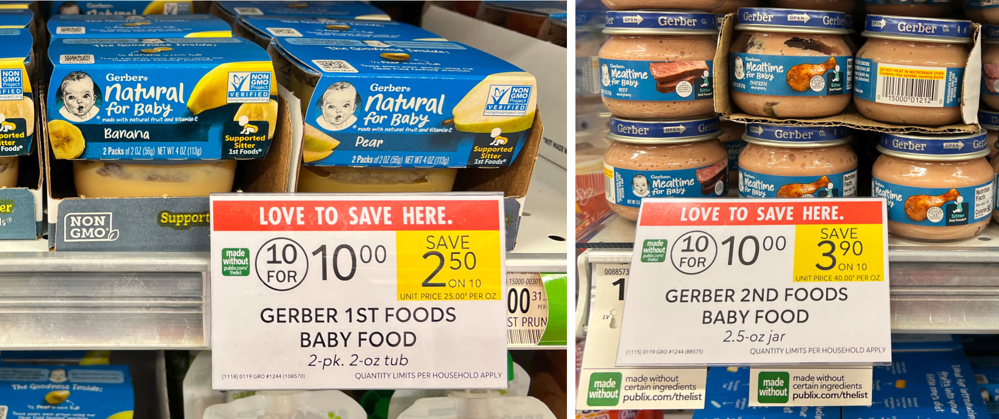 Discounted baby food