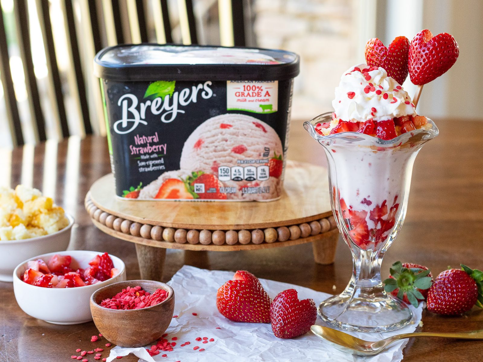 Get BOGO Breyers & Treat Your Sweetheart To A Strawberry Shortcake Ice Cream Sundae