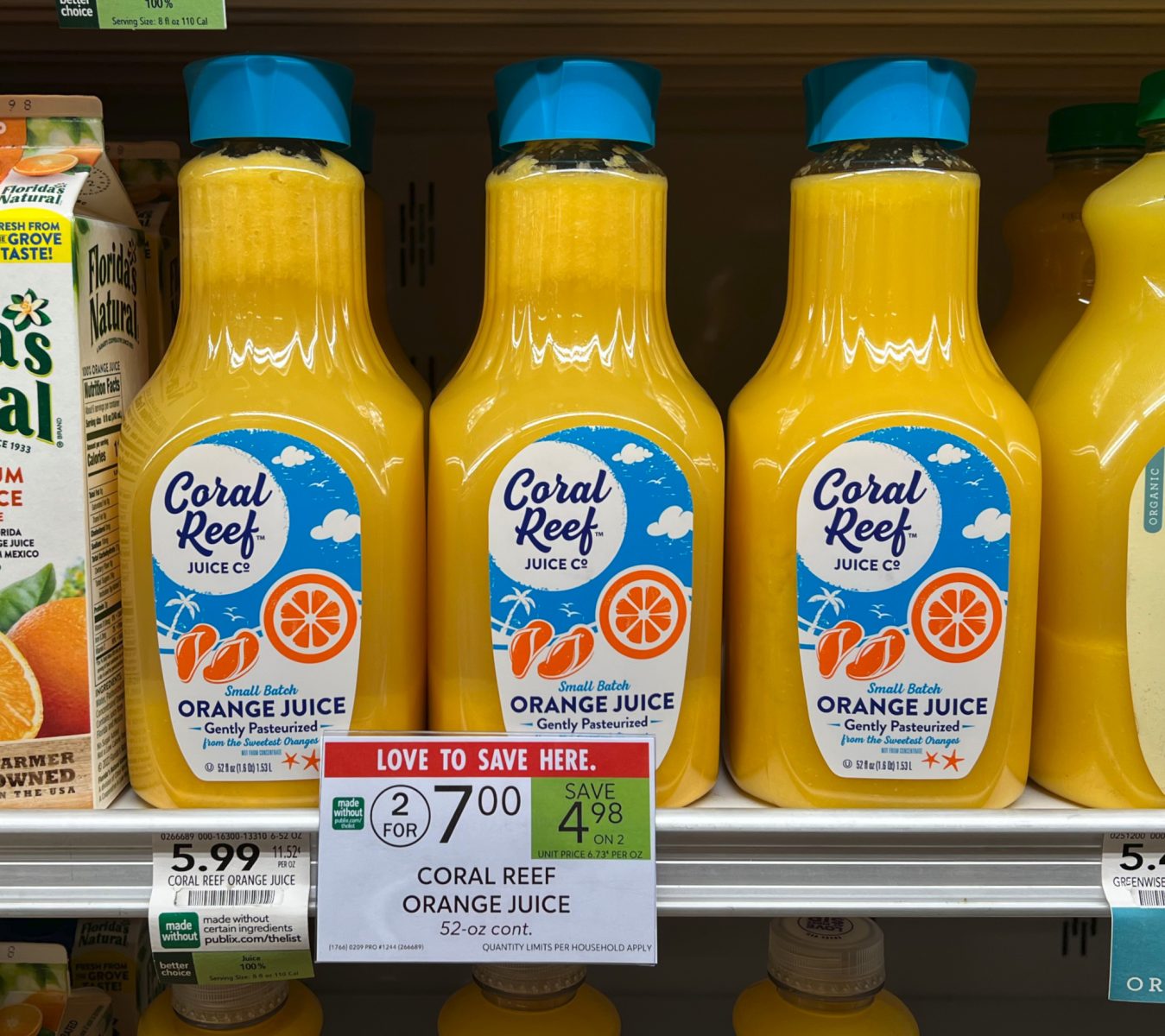 Grab A Container Of Coral Reef Orange Juice For Just 2.50 At Publix