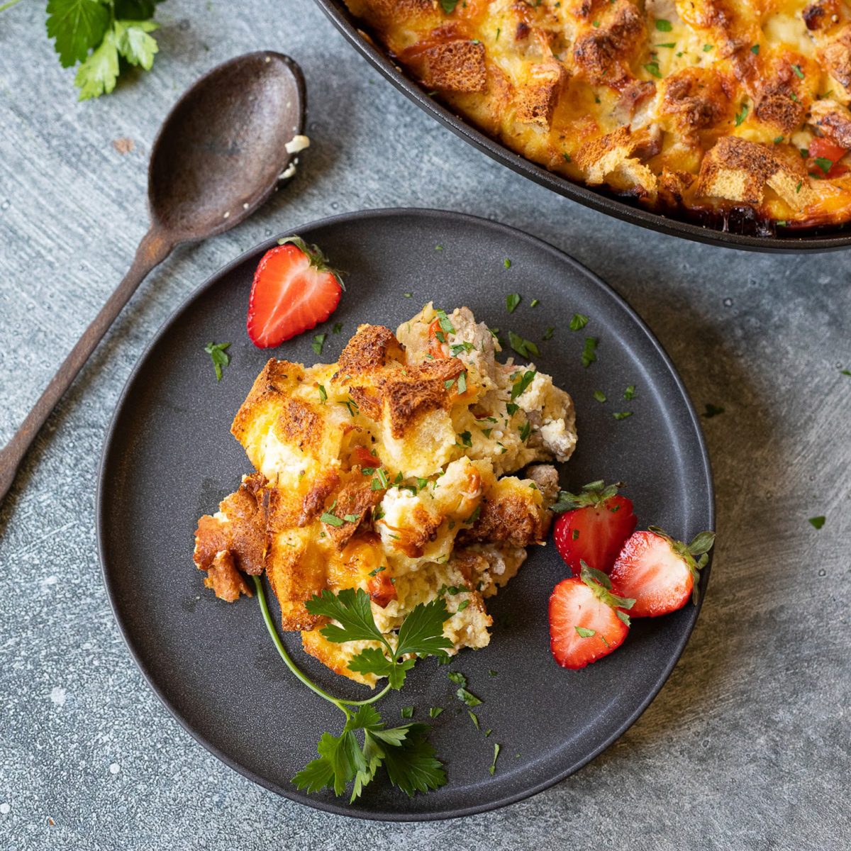 Elevate Your Easter Brunch With My Italian Pork Strata Made With Hatfield Marinated Pork