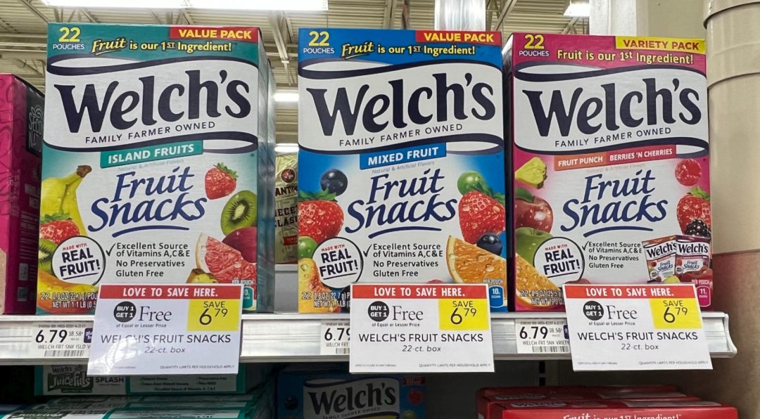 Big Boxes Welch’s Fruit Snacks As Low As 2.40 Per Box At Publix