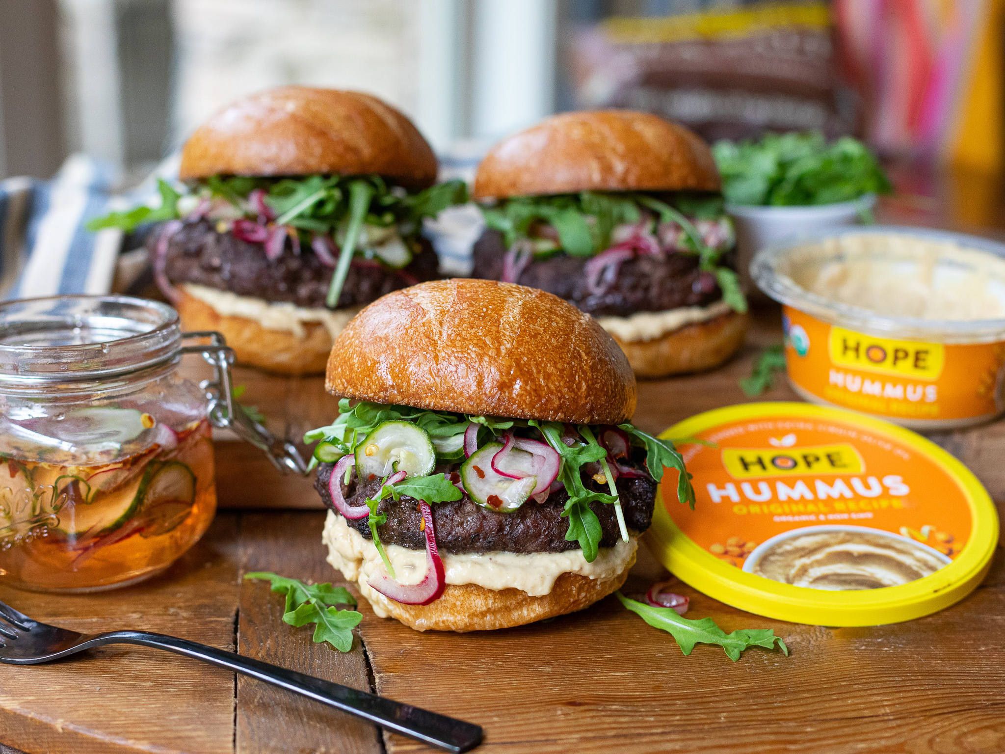 Add Some Flavor To Your Burger With HOPE Hummus!