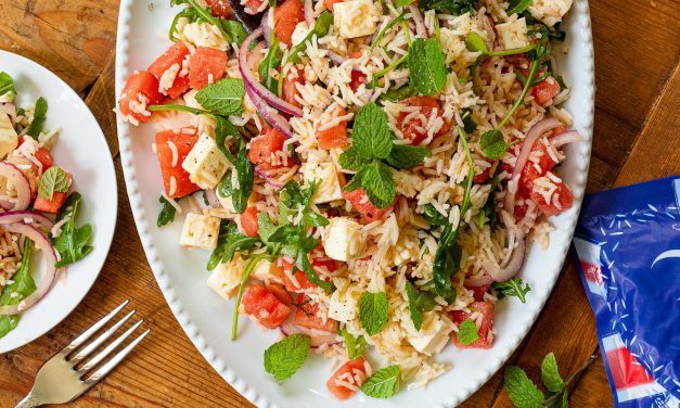 Save On Tilda® Ready to Heat Rice At Publix –  Perfect For My Watermelon, Feta & Rice Salad