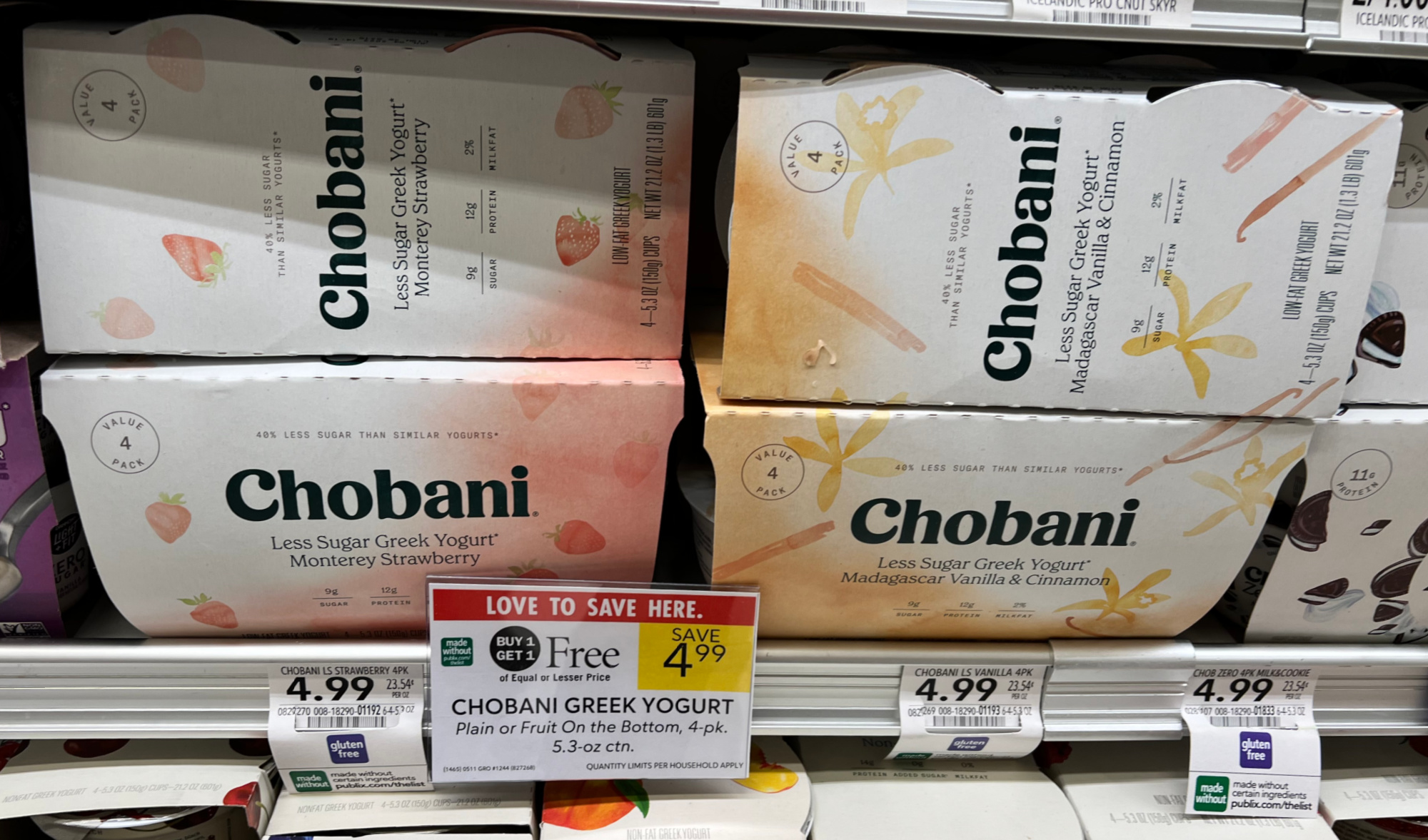 Chobani Greek Yogurt 4Packs As Low As 2 At Publix (50¢ Per Cup