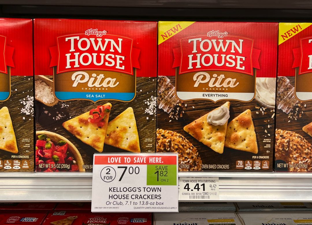 Get The Boxes Of Kellogg’s Town House Pita Everything Crackers For Just