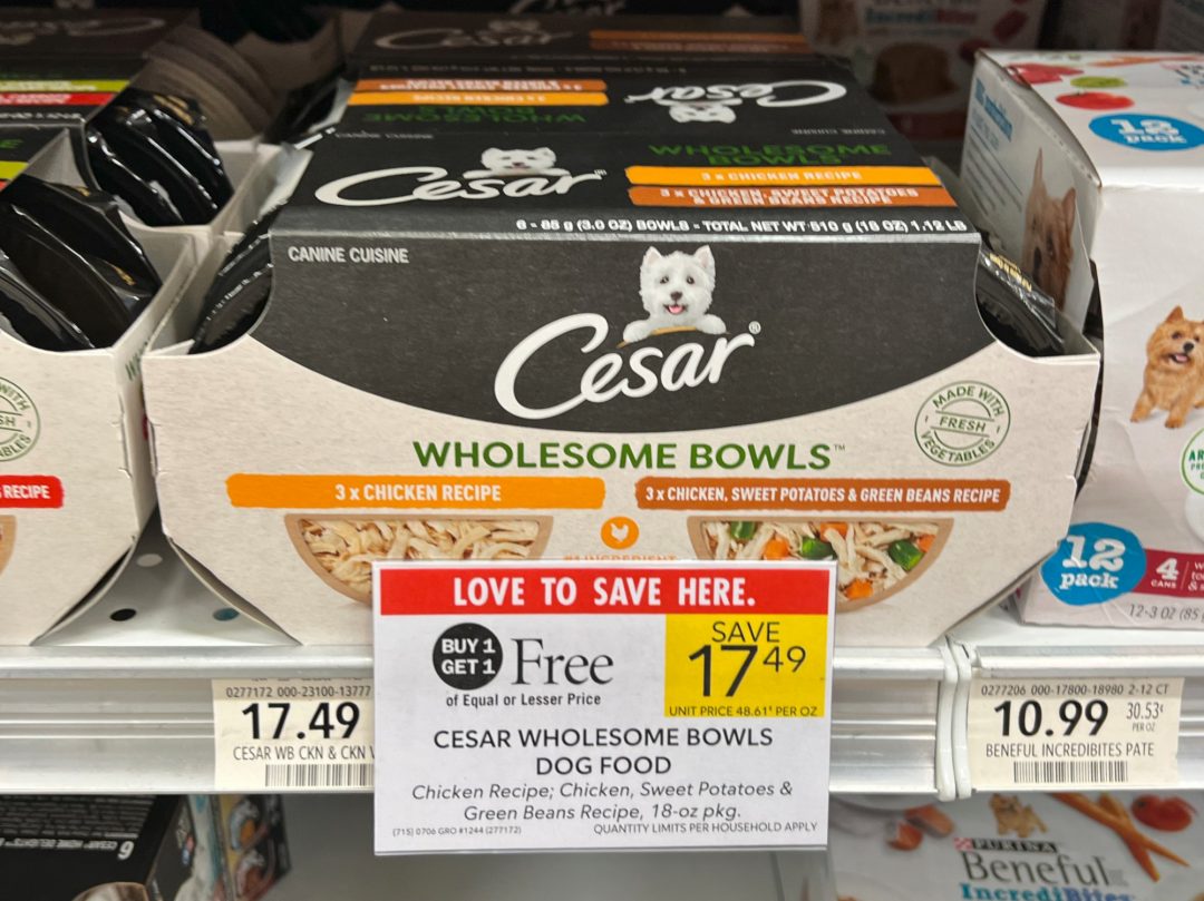 Get The Cesar Wholesome Bowls Dog Food Packs As Low As 3.75 At Publix (Regular Price 17.49