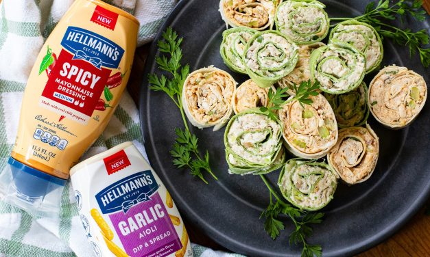 Tasty Chicken Salad Pinwheels Are A Game Day Essential – Save On Hellmann’s & Enter For A Chance To Win College Game Day Tickets!