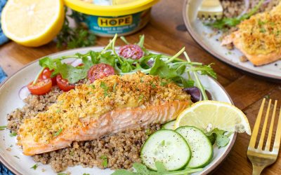 Stock Up On HOPE Hummus & Try My Hummus Crusted Salmon