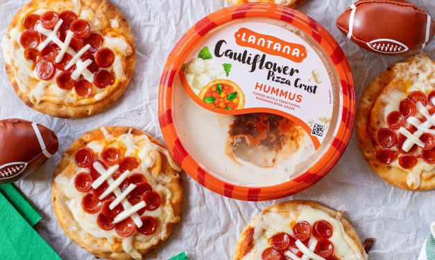 Try Lantana Cauliflower Pizza Crust Hummus – The Ultimate Game Day Snack!