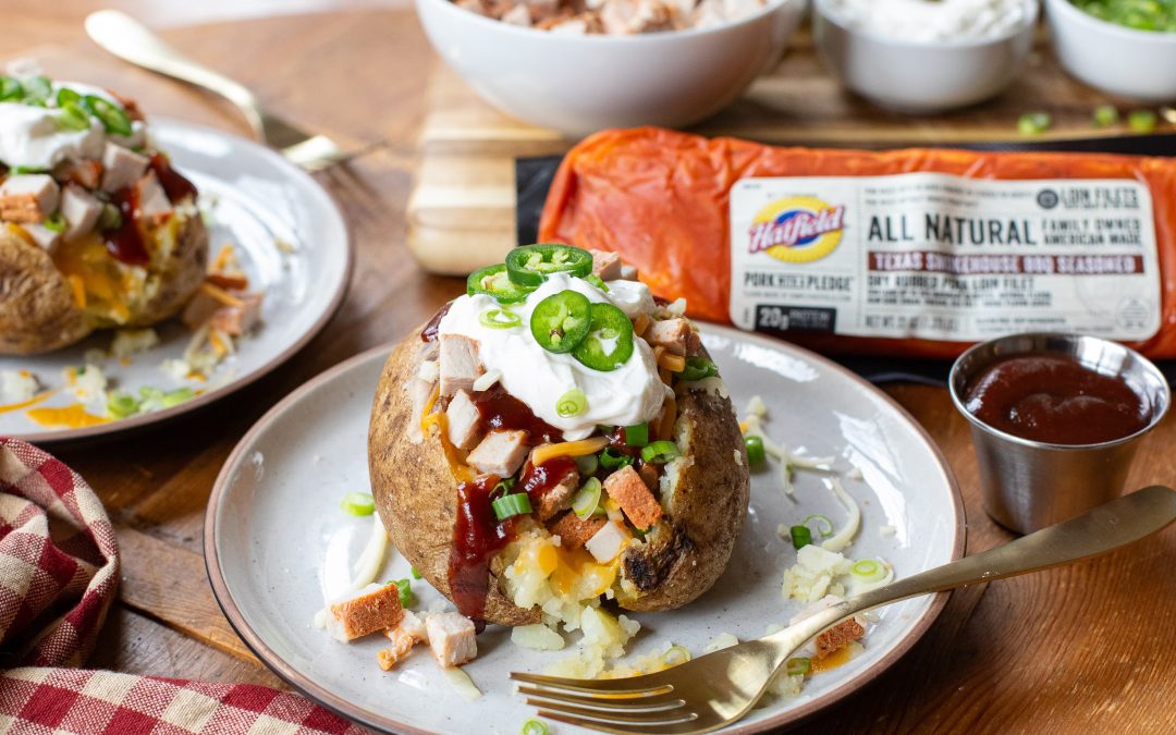 BBQ Pork Stuffed Baked Potatoes – The Perfect Easy Weeknight Meal!