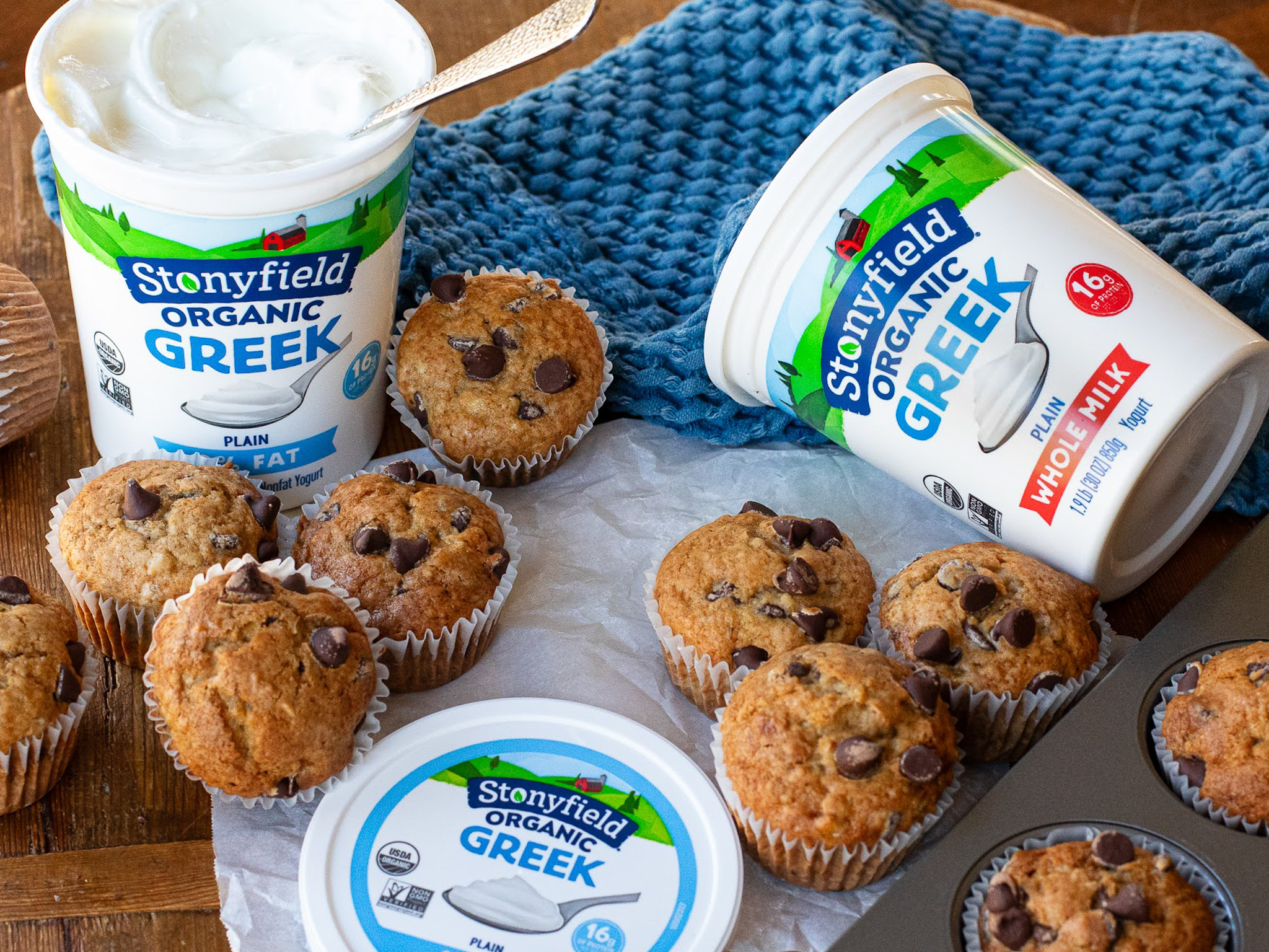 Stonyfield Chocolate Chip Banana Muffins