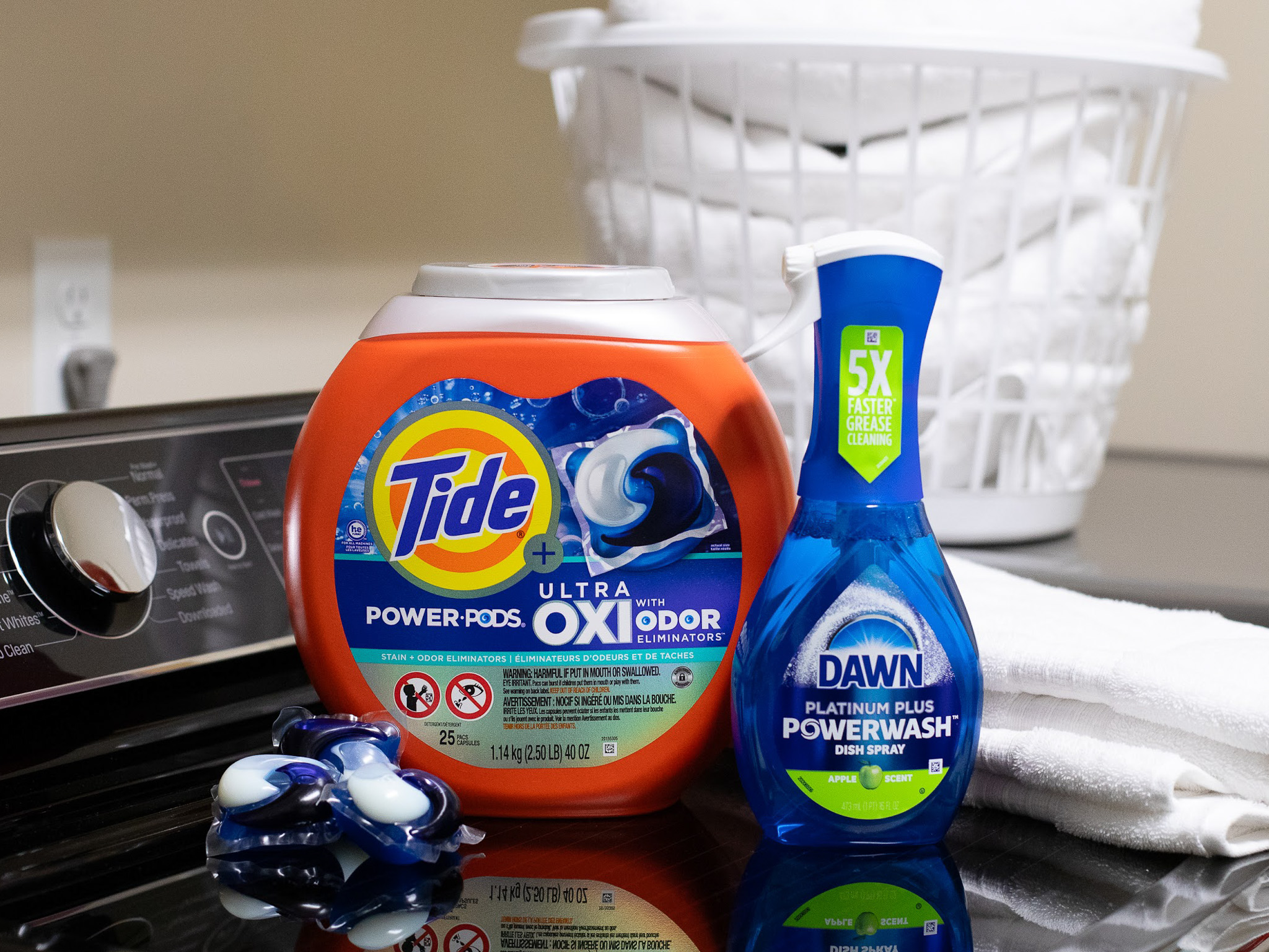 tide pods and dawn powerwash