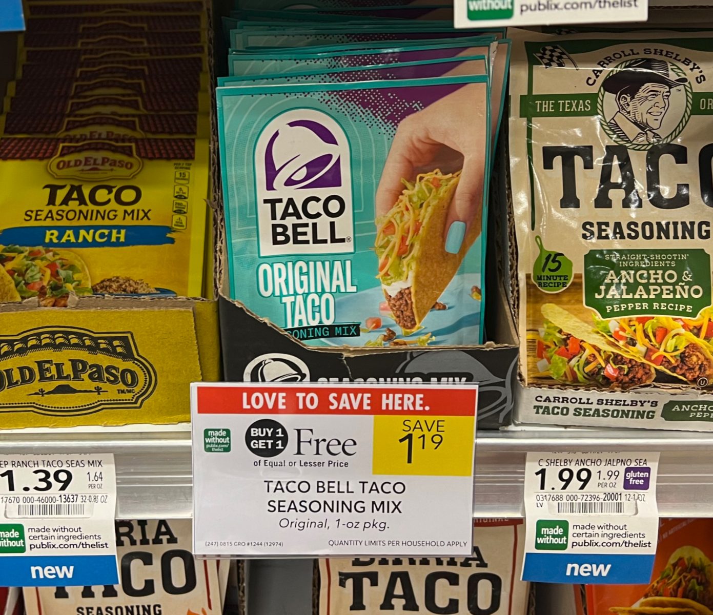 Get Taco Bell Seasoning Mix For Just 10¢ At Publix - Plus Cheap Shells ...