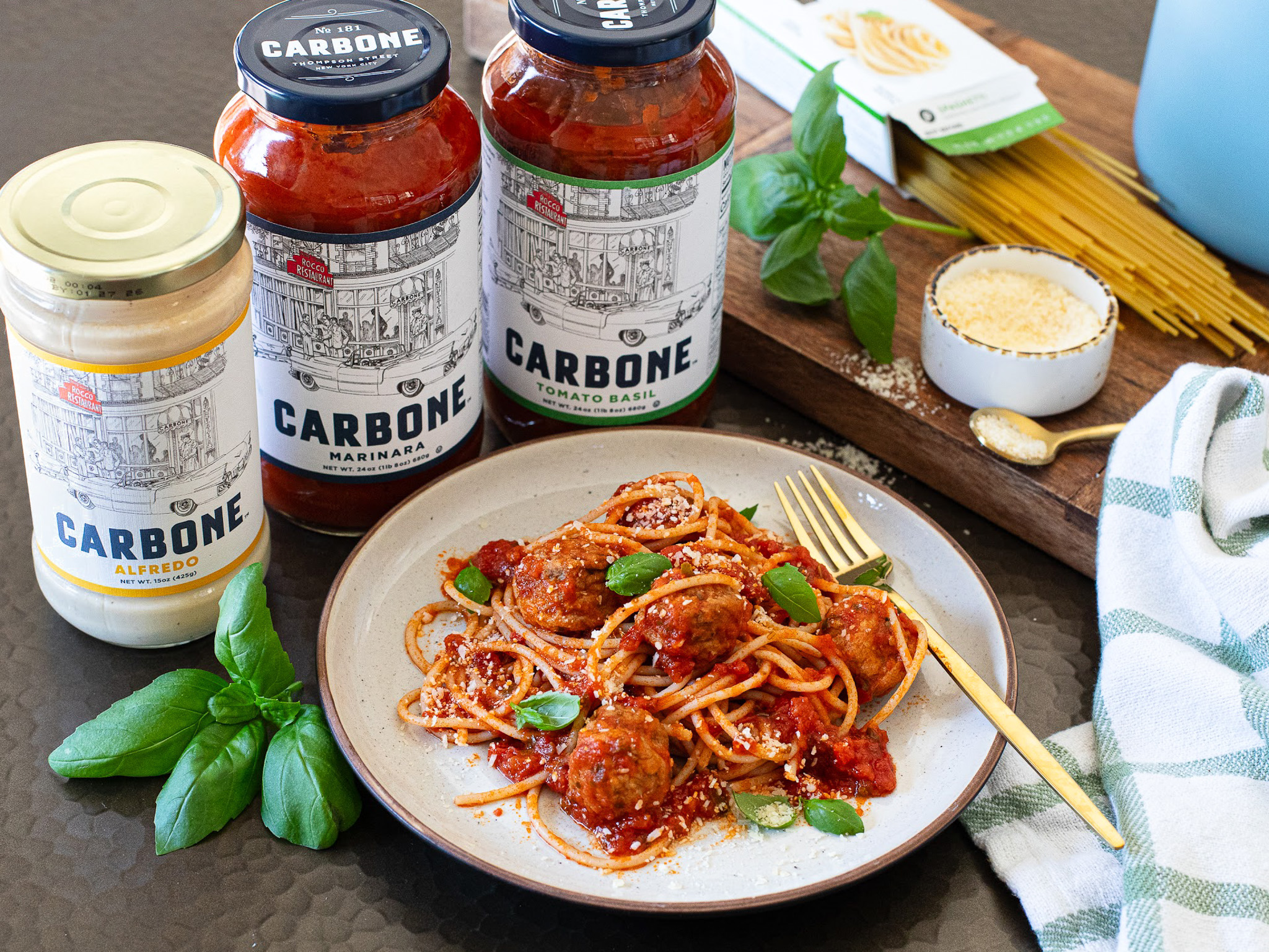 Carbone pasta meatballs