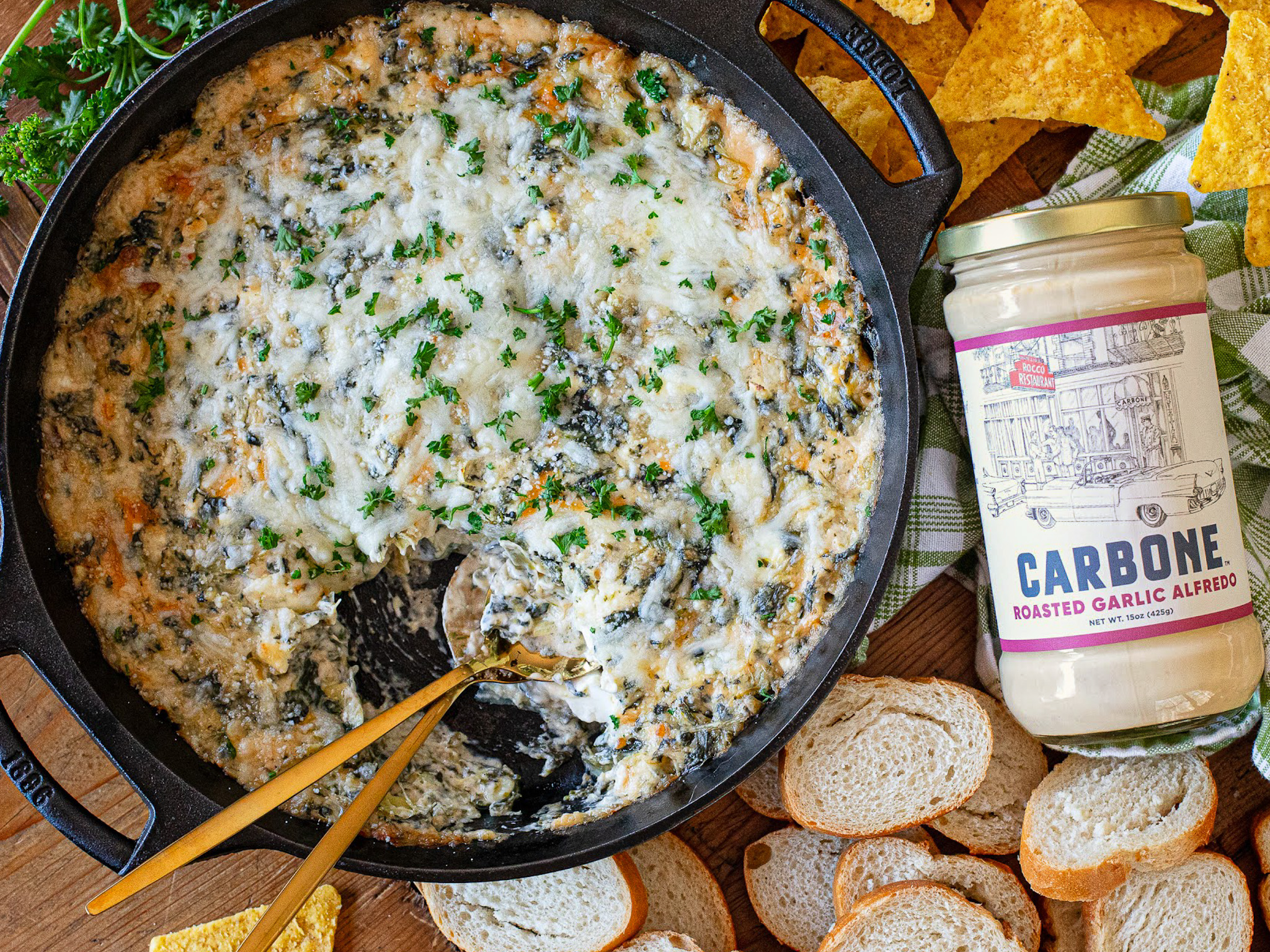 Carbone Alfredo Spinach Artichoke Dip