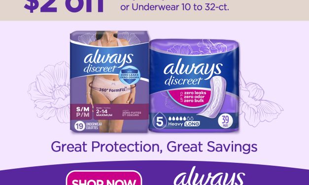 Fantastic Discount On Always Pads & Underwear This Week At Publix