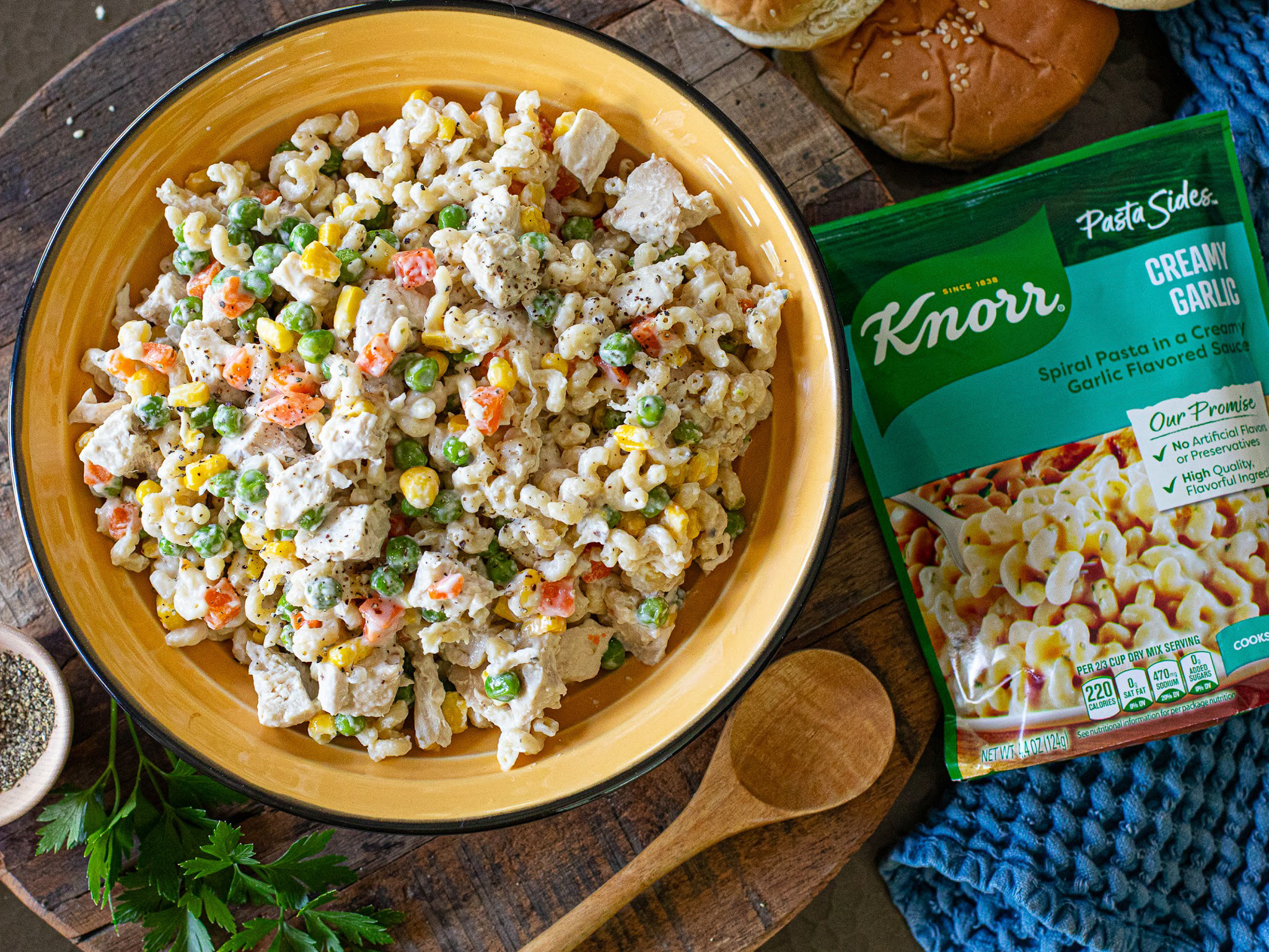 Creamy Garlic Garden Pasta Salad