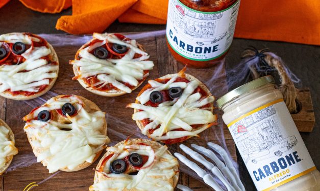 Whip Up Halloween Fun With Carbone Sauces & These Easy Mummy Bagel Pizzas