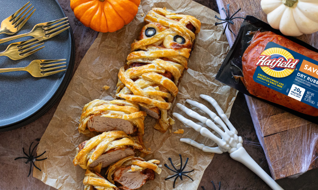 Puff Pastry Wrapped Pork Loin Mummy – A Spooktacularly Easy Halloween Dinner Made With Hatfield Marinated Pork
