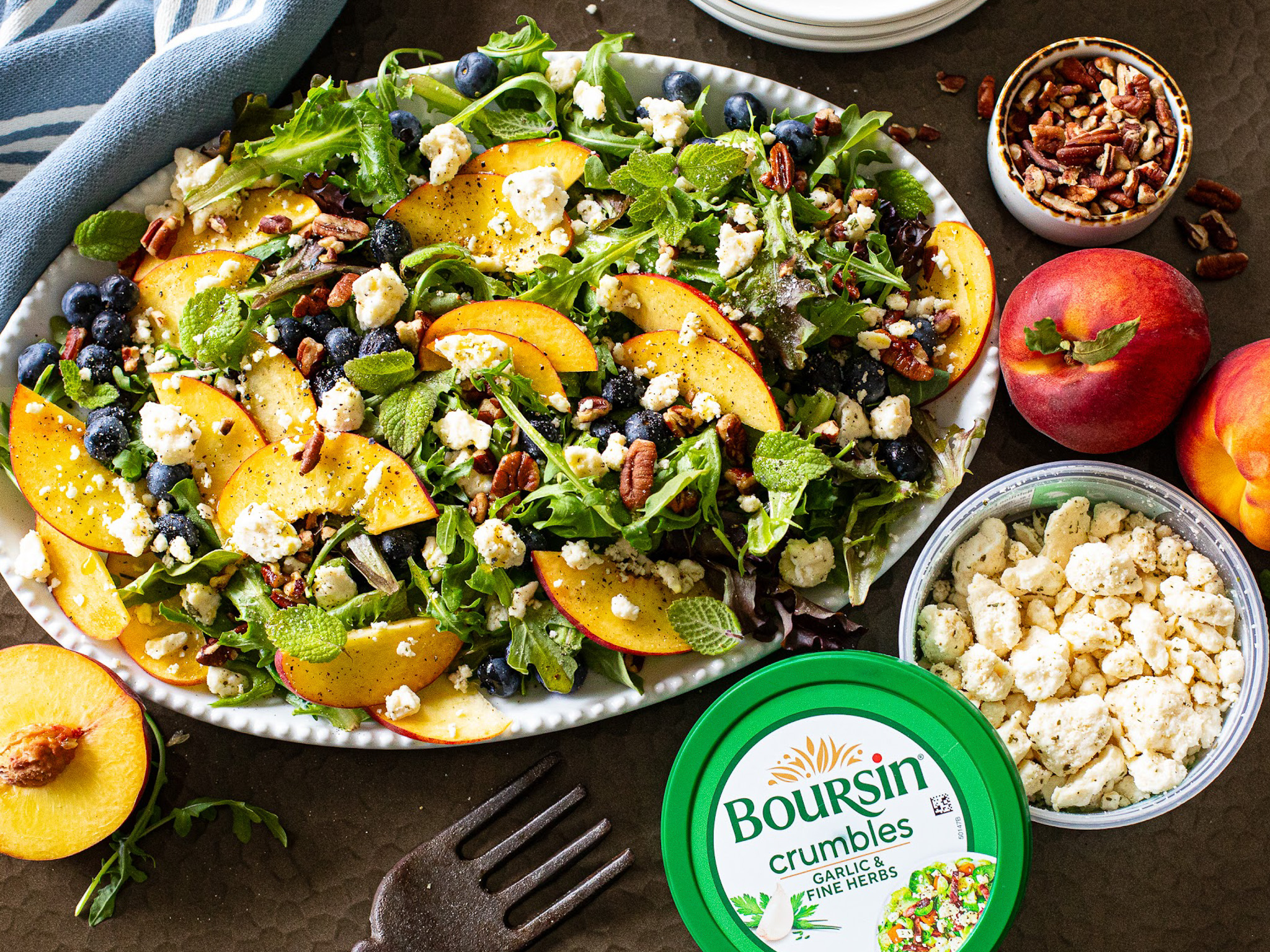 Boursin Crumbles Peach Salad-2